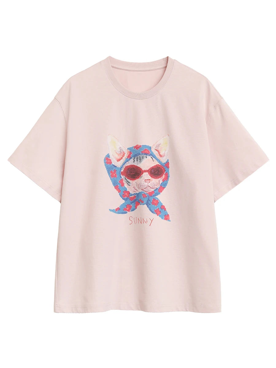 CHIC VEN Women T-Shirts Cool Sunscreen Printed Short Sleeve Tees Antibacterial Quick Drying Top for Girl Summer UPF50+ 2025