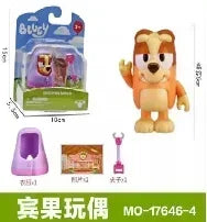 Moose Bluey Friends Anime Figure Cartoons Bluey Bandit Chilli Bingo Family Role Play House Collection Model Plush Toy Doll Gift