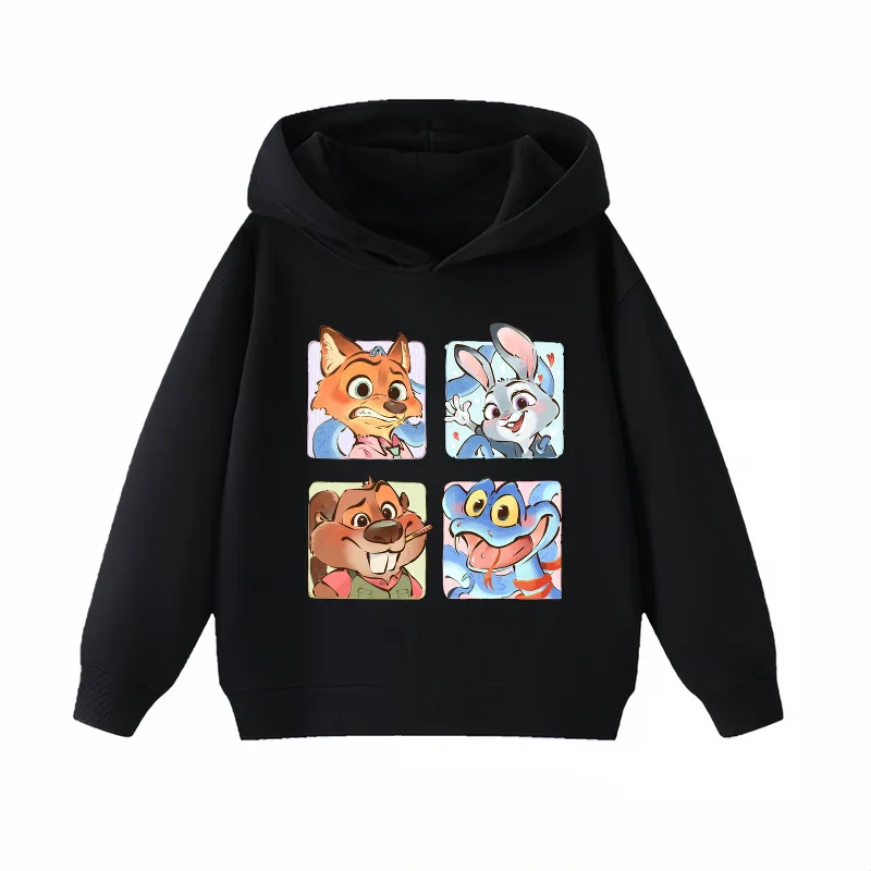 Potdemiel's New Disney Zootopia 2 Children's Hoodie, Stylish and Warm Children's Hooded Sweatshirt, Boys' and Girls' Sweatshirt.