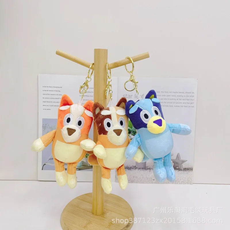 Kawaii 15cm Cute Bluey Series Plush Toy Keychain Pendant Bag Hanging Gift Best Birthday Gift for Girls Christmas Gift