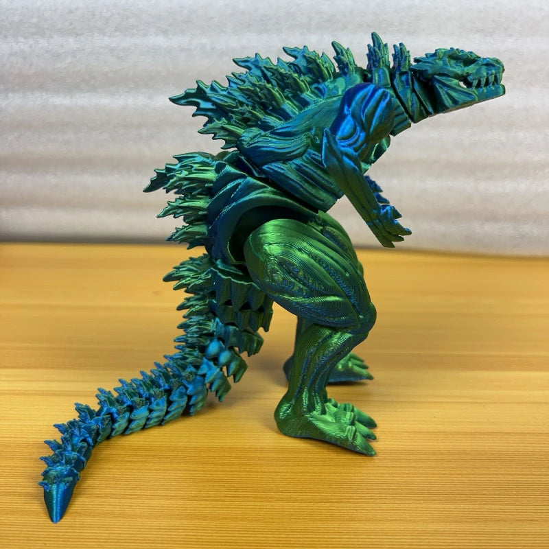 8cm 3D Printed Muscle Godzilla Action Figure Q version Toys Monster Figure Joint Model Desktop Ornament Kids Gift