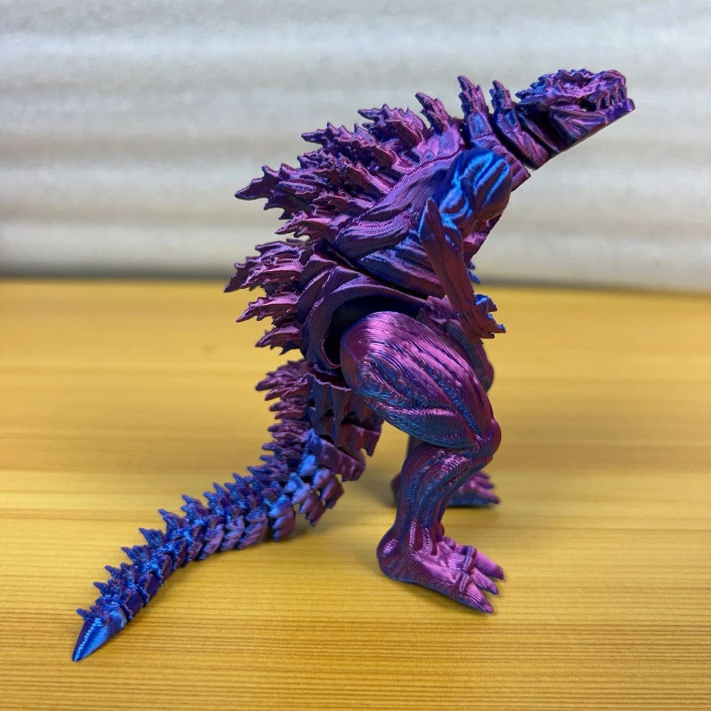 8cm 3D Printed Muscle Godzilla Action Figure Q version Toys Monster Figure Joint Model Desktop Ornament Kids Gift
