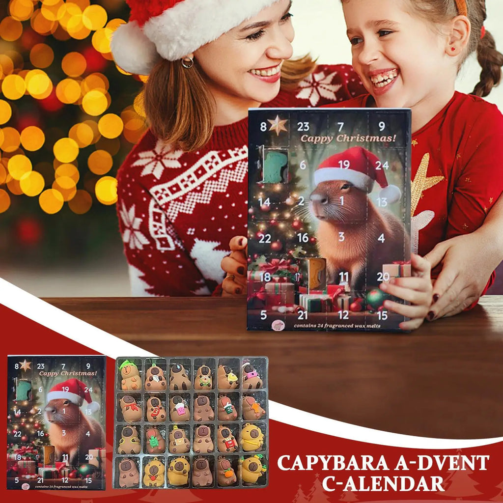2025 Capybara Advent Calendar 24 Days Christmas Countdown Toy Miniature Doll Figures Set for Kids Family Xmas Gift Home Decor