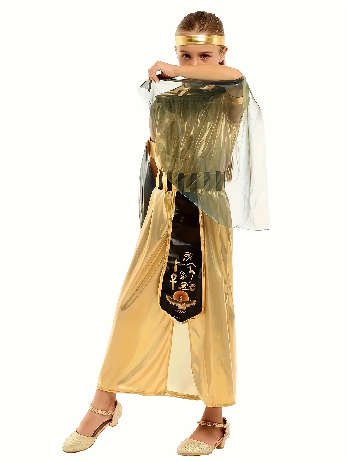 Kids Girls Halloween Cosplay Costumes Ancient Egypt Cleopatra Dress Cosplay Prince Princess Fancy Carnival Party Cosplay