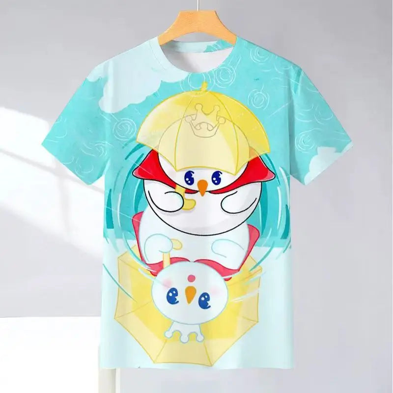 2025 New Snow King Mixue Ice City Men's Summer Short-sleeved T-shirt 3D Printing Fashion Tops T-shirt Funny Men's Clothing