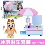 Moose Bluey Friends Anime Figure Cartoons Bluey Bandit Chilli Bingo Family Role Play House Collection Model Plush Toy Doll Gift