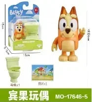 Moose Bluey Friends Anime Figure Cartoons Bluey Bandit Chilli Bingo Family Role Play House Collection Model Plush Toy Doll Gift
