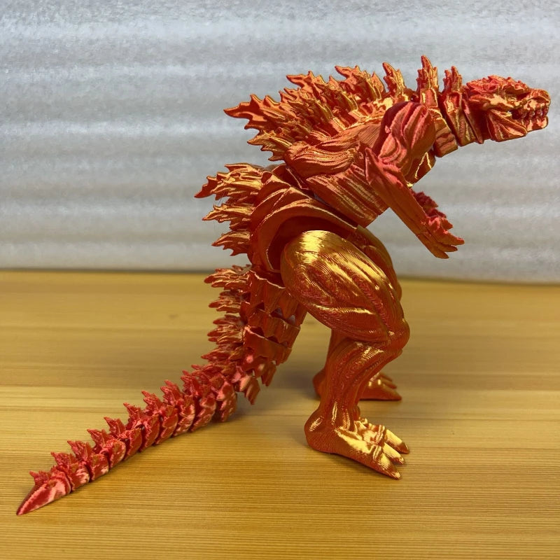 8cm 3D Printed Muscle Godzilla Action Figure Q version Toys Monster Figure Joint Model Desktop Ornament Kids Gift