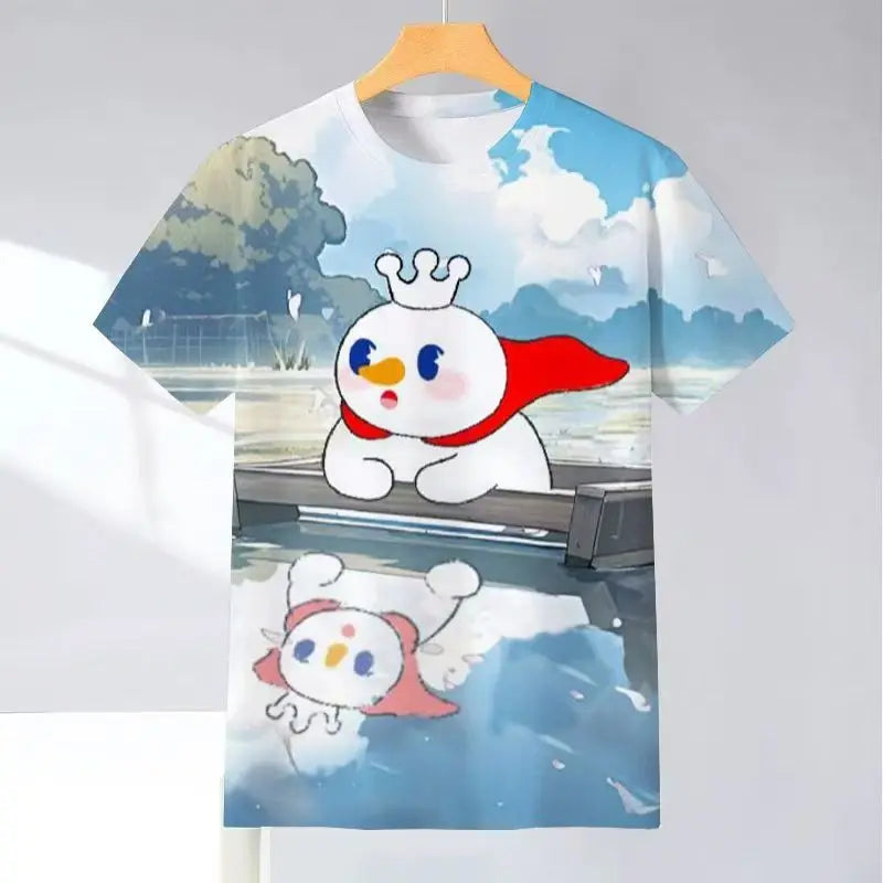 2025 New Snow King Mixue Ice City Men's Summer Short-sleeved T-shirt 3D Printing Fashion Tops T-shirt Funny Men's Clothing