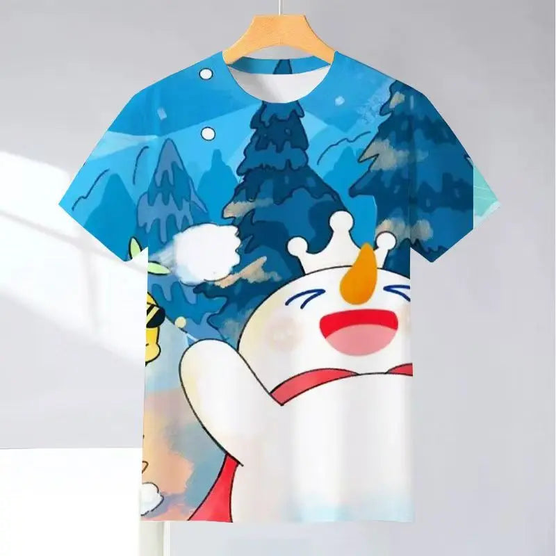 2025 New Snow King Mixue Ice City Men's Summer Short-sleeved T-shirt 3D Printing Fashion Tops T-shirt Funny Men's Clothing