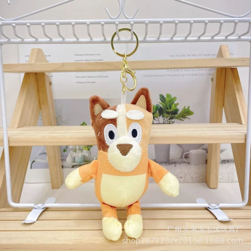 Kawaii 15cm Cute Bluey Series Plush Toy Keychain Pendant Bag Hanging Gift Best Birthday Gift for Girls Christmas Gift