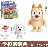 Moose Bluey Friends Anime Figure Cartoons Bluey Bandit Chilli Bingo Family Role Play House Collection Model Plush Toy Doll Gift