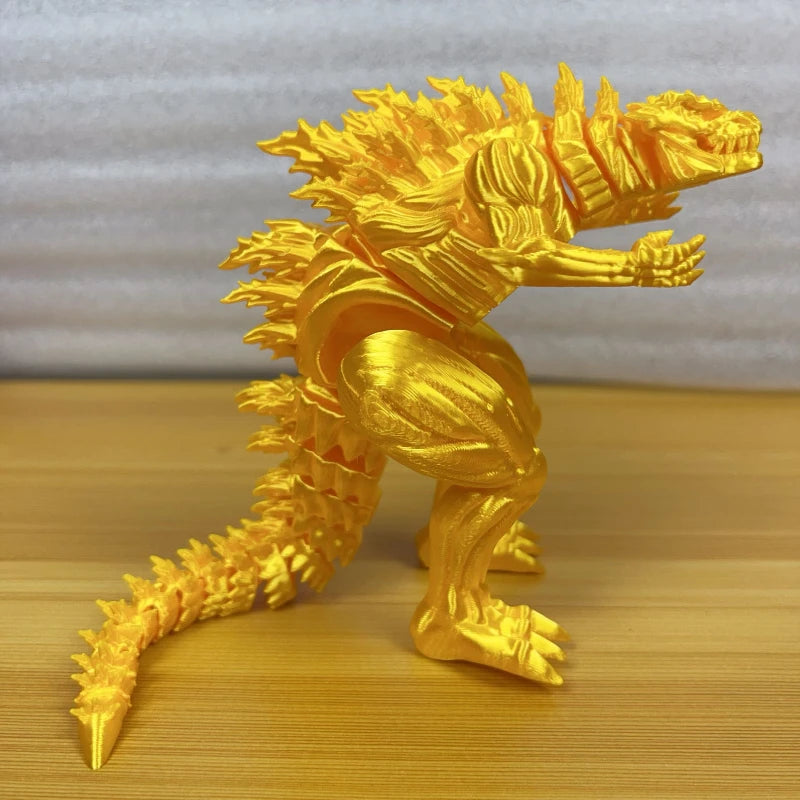 8cm 3D Printed Muscle Godzilla Action Figure Q version Toys Monster Figure Joint Model Desktop Ornament Kids Gift