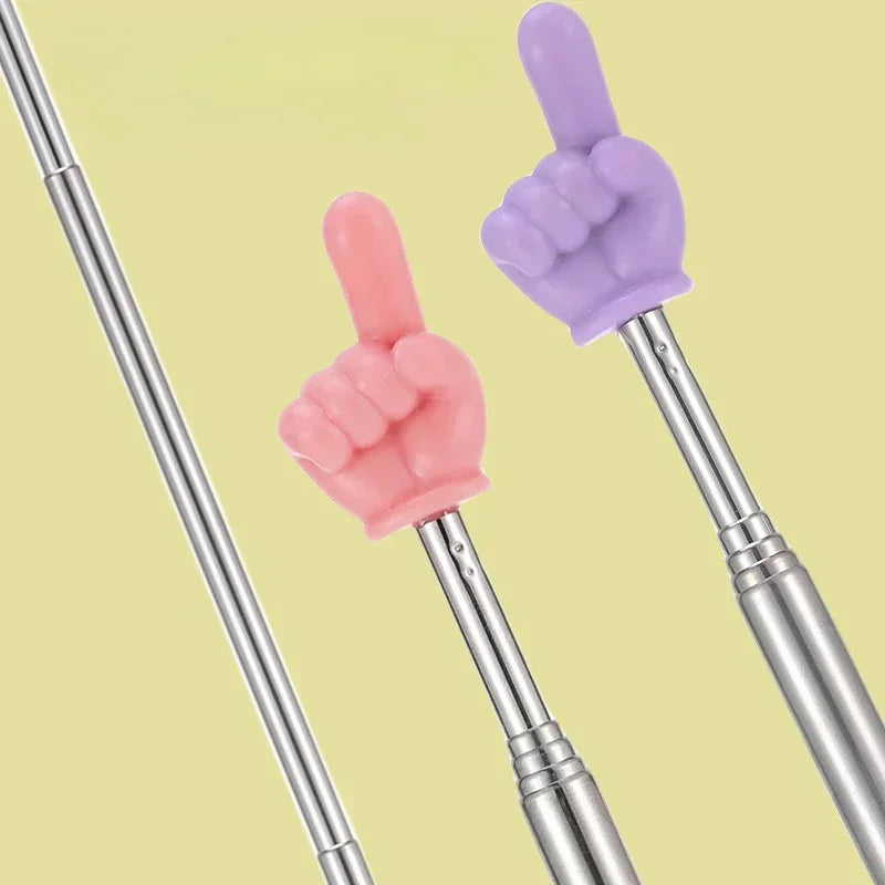 Colorful Finger Reading Sticks Stainless Steel Pointer Parent-Child Finger Reading Sticks Telescopic Rod Kids Teaching Tool