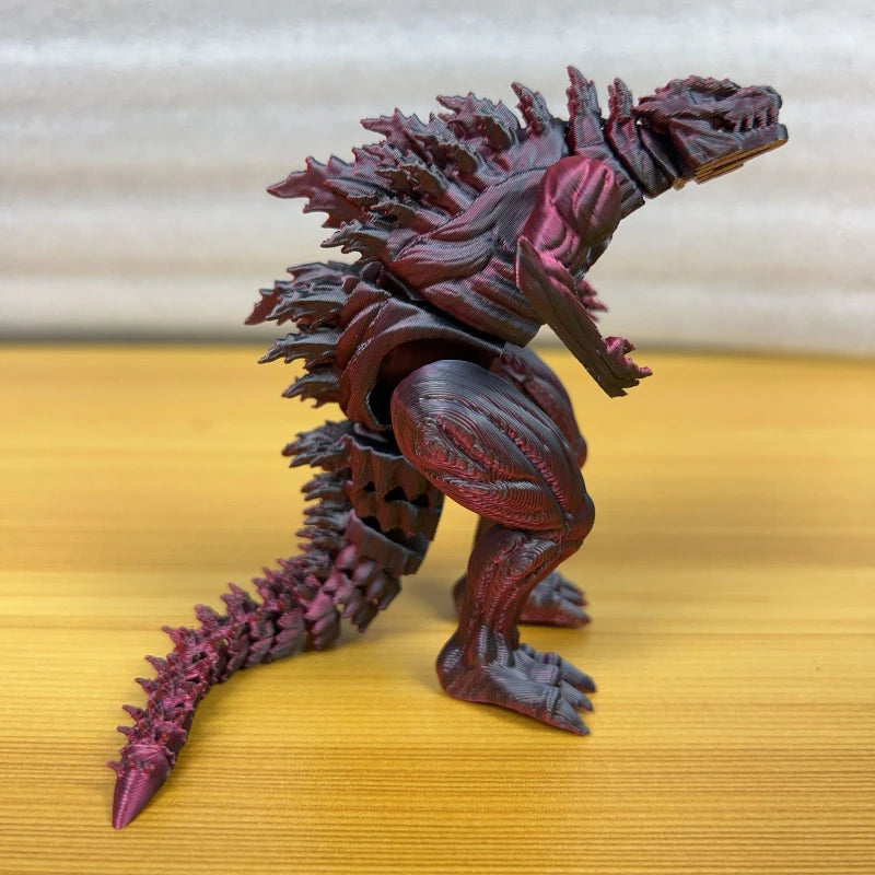 8cm 3D Printed Muscle Godzilla Action Figure Q version Toys Monster Figure Joint Model Desktop Ornament Kids Gift