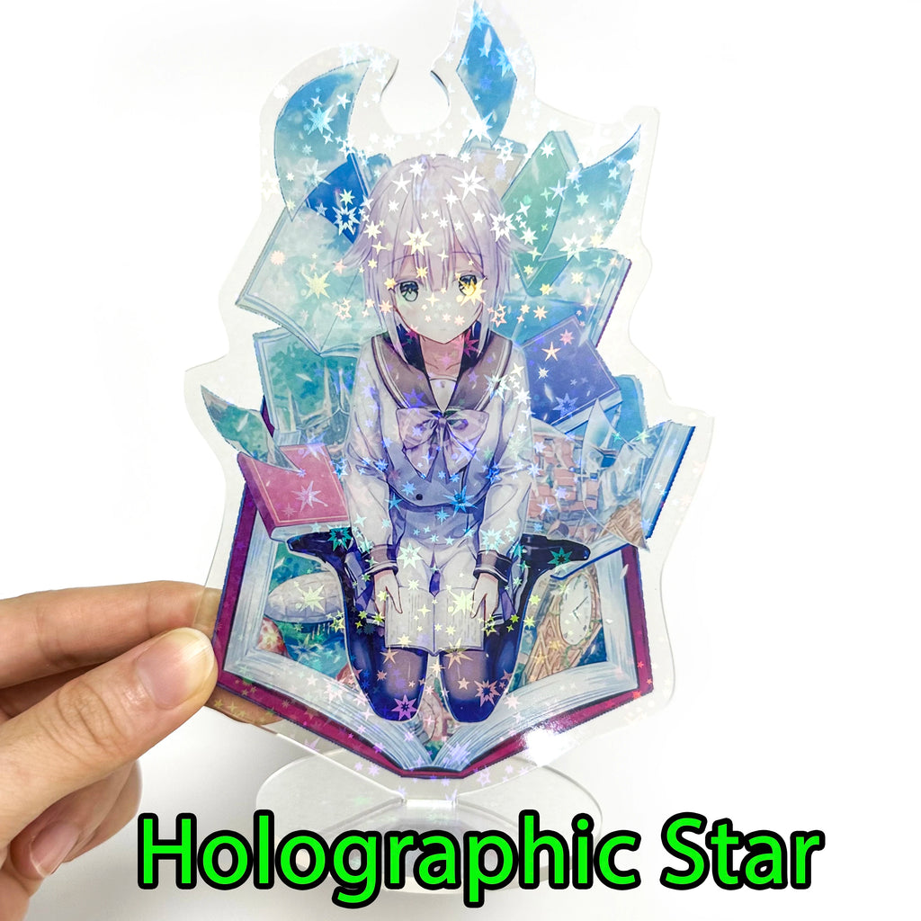 Anime Figure Clear Custom Acrylic Stand Model Plate Transparent Holographic Printing Desk Decor Sign Keychain Birthday Gifts Pet