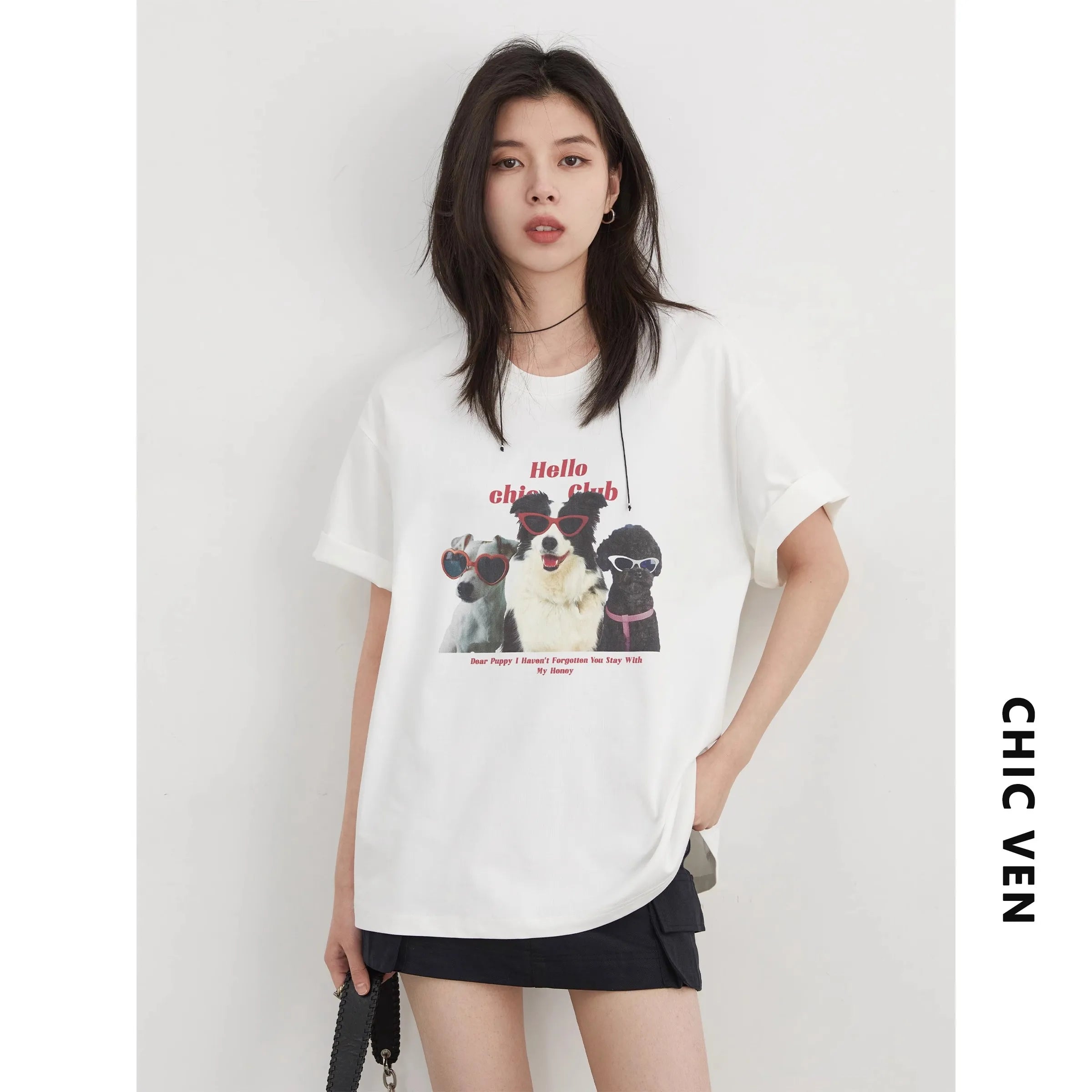 CHIC VEN Women T-Shirts Cool Sunscreen Printed Short Sleeve Tees Antibacterial Quick Drying Top for Girl Summer UPF50+ 2025