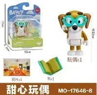 Moose Bluey Friends Anime Figure Cartoons Bluey Bandit Chilli Bingo Family Role Play House Collection Model Plush Toy Doll Gift