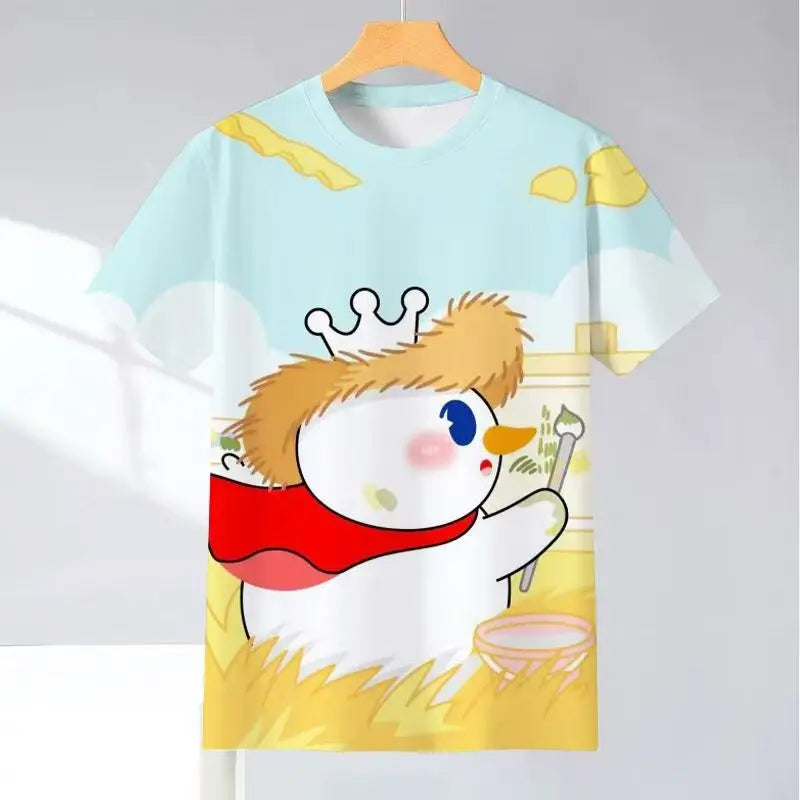 2025 New Snow King Mixue Ice City Men's Summer Short-sleeved T-shirt 3D Printing Fashion Tops T-shirt Funny Men's Clothing