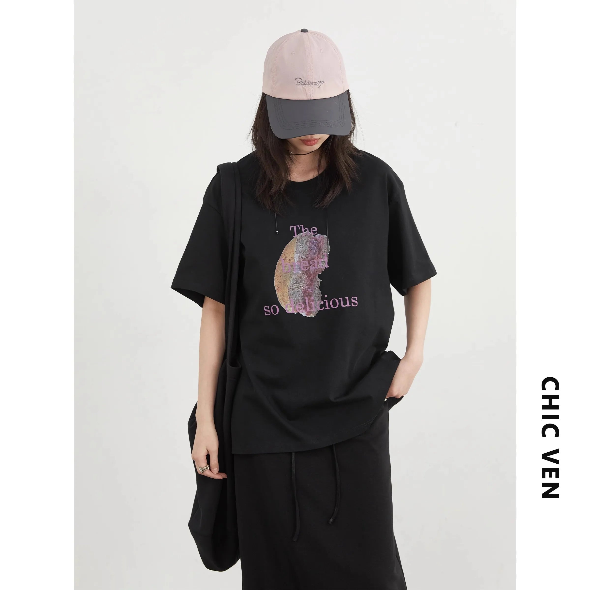 CHIC VEN Women T-Shirts Cool Sunscreen Printed Short Sleeve Tees Antibacterial Quick Drying Top for Girl Summer UPF50+ 2025