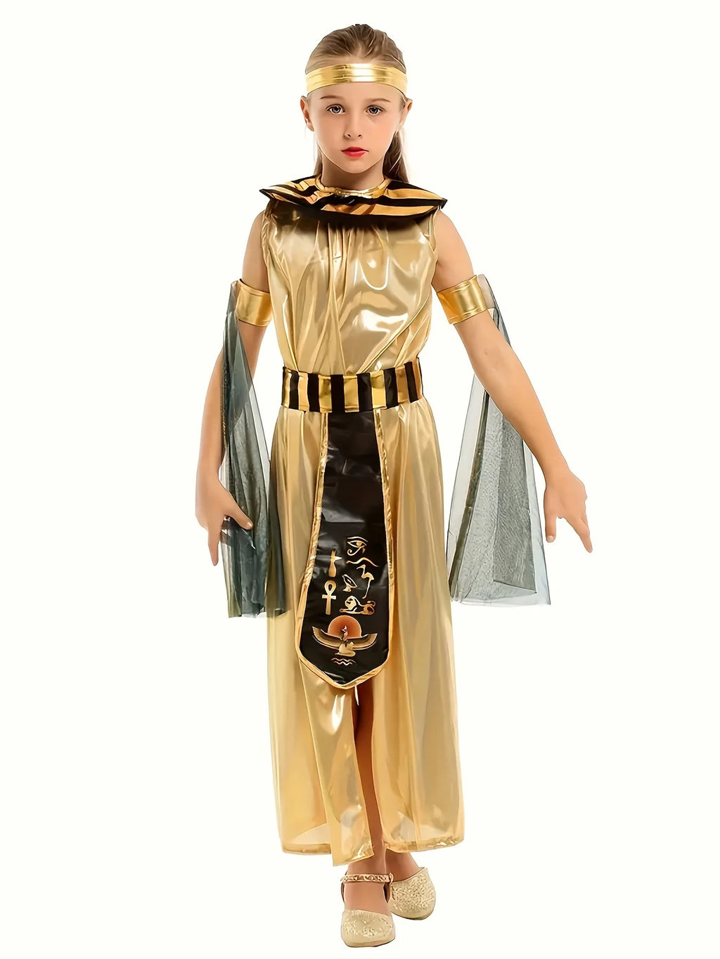 Kids Girls Halloween Cosplay Costumes Ancient Egypt Cleopatra Dress Cosplay Prince Princess Fancy Carnival Party Cosplay