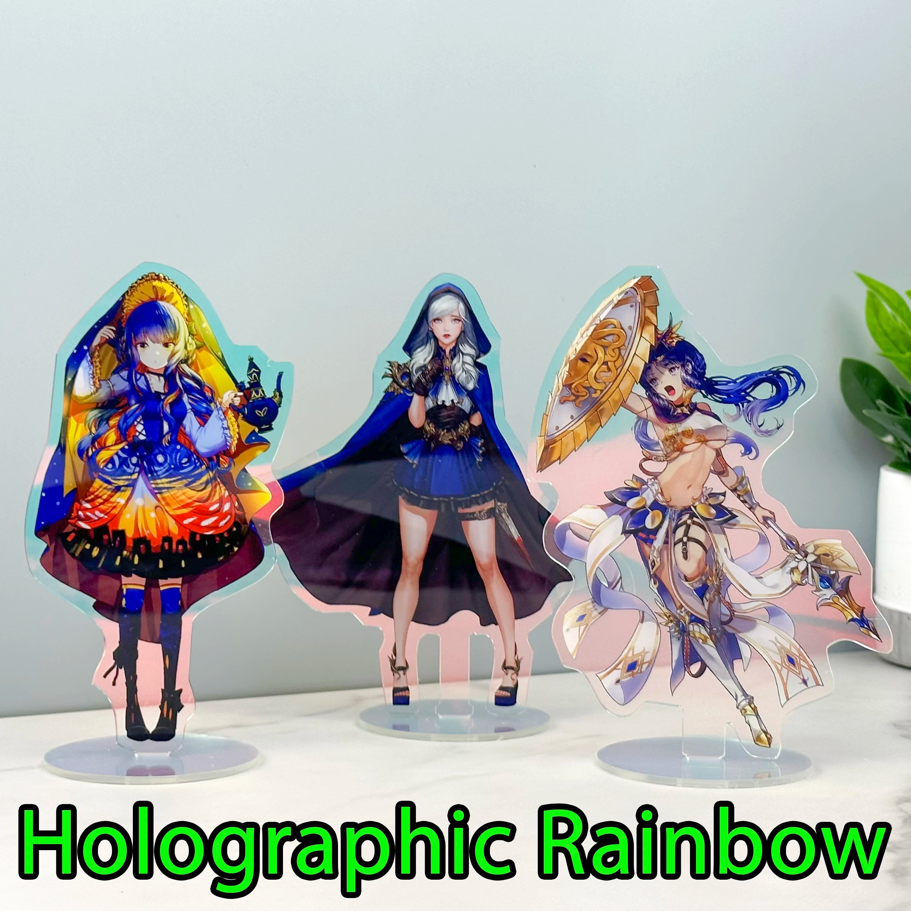 Anime Figure Clear Custom Acrylic Stand Model Plate Transparent Holographic Printing Desk Decor Sign Keychain Birthday Gifts Pet
